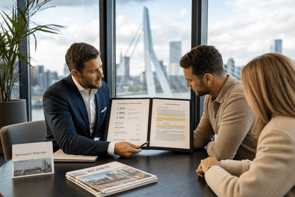 Welke tarieven en courtage rekenen makelaars in Rotterdam, en waar moet je op letten in het&nbsp;contract?
